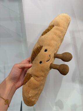 Jellycat Tan Baguette Plush Toy with Corduroy Details